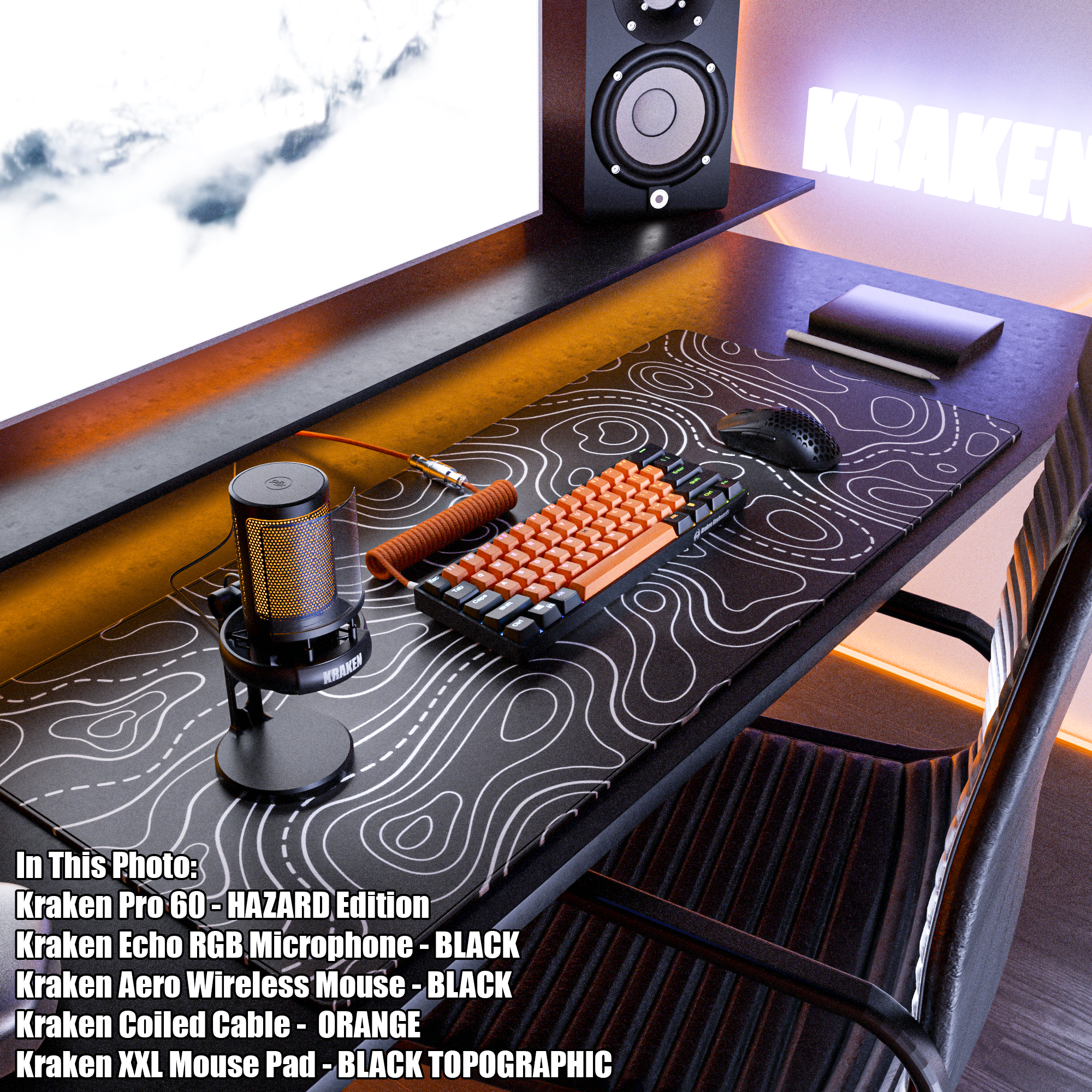TOPOGRAPHIC XXL Gaming Mouse Pad - BLACK